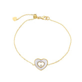 Damen Armband in 750/18 Karat Gelbgold mit Perlmutt, Perlmutt Liebesherz - 273625